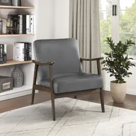 Lexicon 194840258995 Mid Century Modern Chair Velvet Accent For Living Room With Solid Wo