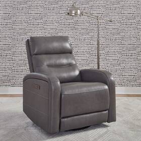 Liberty Furniture 06cc-13p Rosslyn Power Recliner Chair With Charging Port - Gray