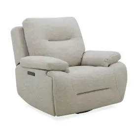 7008gf-13p Liberty Furniture Recliner Armchair With Power Recline Charging Ports - Nathan Ginger Fabric
