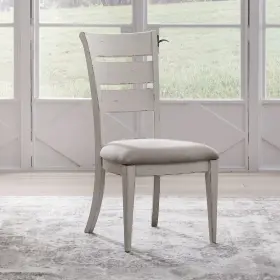 Liberty Furniture 840507707855 Backroads Ladder Back Side Chair - Set Of 2 Weathered White And Parchment