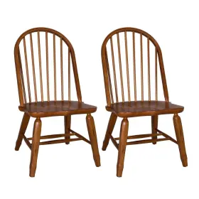Liberty Furniture 842994141013 Treasures Bow Back Side Chair - Oak-set Of 2 In Rustic Oak