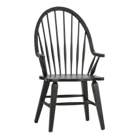 482-c1000a Liberty Furniture Industies Inc Hearthstone Ridge Windsor Back Arm Chair - Black In Tobacco