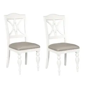Liberty Furniture Industies Inc 842994143819 Summer House Slat Back Side Chair Rta -set Of 2 In Oyster White