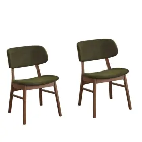 79769144 Lifestorey Set Of 2 Rory Dining Chair Green/walnut -