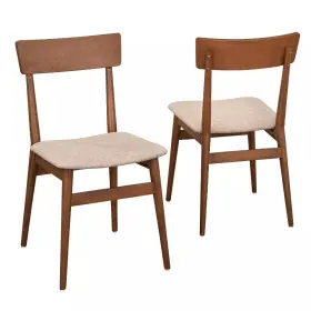 80288909 Lifestorey Set Of 2 Newington Mid-century Dining Chairs Walnut/mocha -