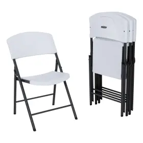 42810 Lifetime 081483001937 Light Commercial Folding Chair Pack Of 4 White