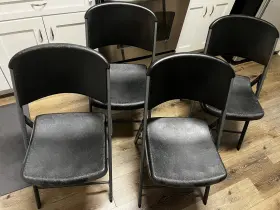 Lifetime 081483802398 Commercial Grade Folding Chairs Plastic Black/silver