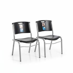 Lifetime 721614 2 Pack Plastic Indoor/outdoor Stacking Chair Sz 20 Inch W X 17 L 32 H B