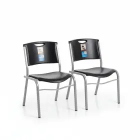 721614 Lifetime 2 Pack Plastic Indoor/outdoor Stacking Chair Sz 20 Inch W X 17 L 32 H B