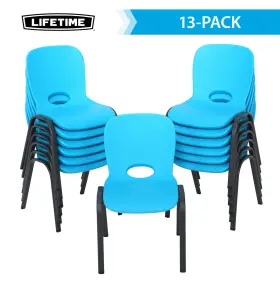 Lifetime Products 841101006856 Childrens Stacking Chair - 13 Pk Essential -glacier Blue-80475