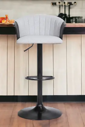 Light Gray Black Fabric Metal Swivel Adjustable Height Bar Chai 608219225599 And With Chair