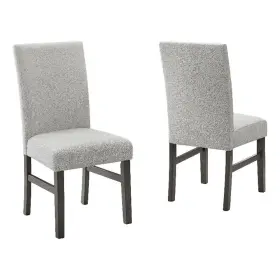 30066-c Lilola Home Selena Set Of 2 Light Gray Fabric Parsons Dining Side Chairs With Wood Legs