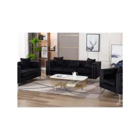89714-s Lilola Home Lorreto Velvet Sofa Black