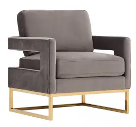 Lim-75243a Limari Home Bruno Collection Modern Style Velvet Living Room Accent Chair