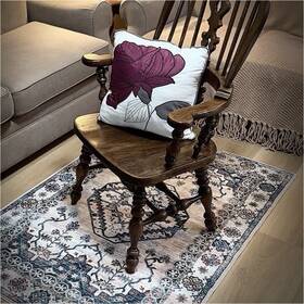 Lindon Allen 6-60000 Libon Auth. Brown Wooden Armchair Medium Wood Decorative Back Living Room