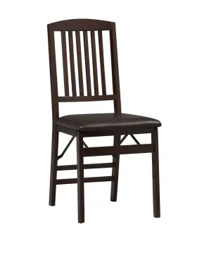 Linon 600686777601 Triena Mission Back Set Of 2 Folding Chair 17 Inch W X 20 D 36 H Brown