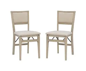 Linon 753793003146 Keira Wooden Folding Chair Upholstered Seat And Back Set Of 2 Dining Height