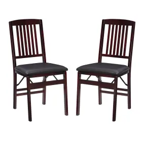 Linon 753793664750 Darwin Mission Back Folding Chair In A Set Of Two Espresso