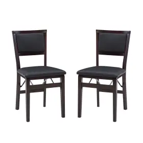 Amzn2441 Linon Trina Espresso Pad Back Folding Chair In A Set Of Two