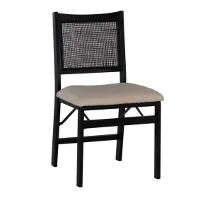 Hd222005 Linon Home Decor Folding Chair 20.5 Inch Lx19.75 Wx34.50 H Fabric Seat Foldable Black