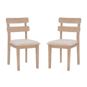 Thd04304 Linon Home Decor Jenny Natural Wood Double Plank Back Upholstered Side Chair Of