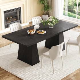 Little Tree F1993 Dining Table For 4-6 62.99 Inch W X 31.10 D 29.53 H Black
