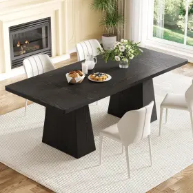 F1993 Little Tree Dining Table For 4-6 62.99 Inch W X 31.10 D 29.53 H Black