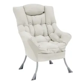 Amz-lmpa1603-wt Living And More Amz-lmpa1603-wt/lg High Back Sofa Chair Modern Fabric Lazy Accent Contemporary Lounge B