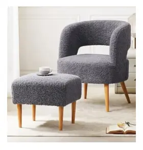 Living&giving 762765876626 Accent Chair With Ottoman Sherpa Armchair And Set