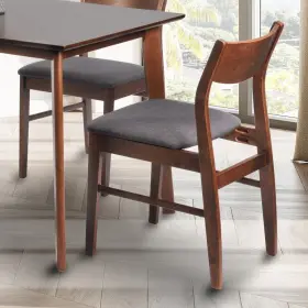 Lo0647-c-1 Lonabr Set Of 2 Solid Wood Dining Chairs Upholstered Curved Backrest Restaurant