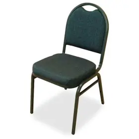 Llr-62514 Lorell Round-back Stack Chair - Fabric Blueberry Seat Black Back Steel