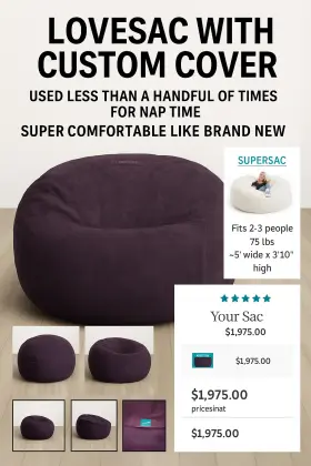 A02aacaed Lovesac Sku Bu5807 Supersac With Rare Discontinued Purple Cover Excellent Just Pure Comfort