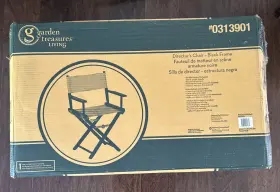 313901 Lowes Garden Treasures Living Directors Chair - Black Frame New In Open Box Lowe S Treasure