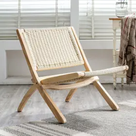 Lb21ch0035-400 Lue Bona 22.8 Wide Mid-century Folding Wood Accent Chair
