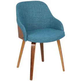 52951310 Lumisource Bacci Mid Century Modern Dining Accent Chair Teal -
