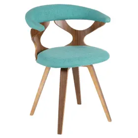 53511432 Lumisource Gardenia Mid-century Modern Dining Accent Chair With Swivel Teal