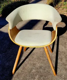 Lumisource 681144100391 Vintage Mod Chair Mcm Walnut Green Ch-vmonl Wl Gn Local Pickup Only