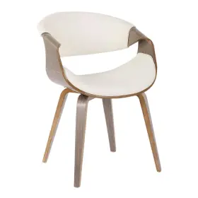 Hx21.25 Lumisource 681144104269 Dining/accent Chair 30.25 Inch W Faux Leather White And Light Grey