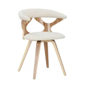 Lumisource 681144109615 Gardenia Zebra Wood And Cream Fabric Swivel Dining Chair
