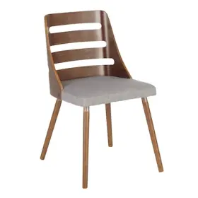 Lumisource 681144439804 Ch-trv Wl Gy Trevi Dining/accent Chair In Walnut With Grey Fabric