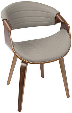Lumisource 681144443313 Symphony Gray Faux Leather Dining Chair