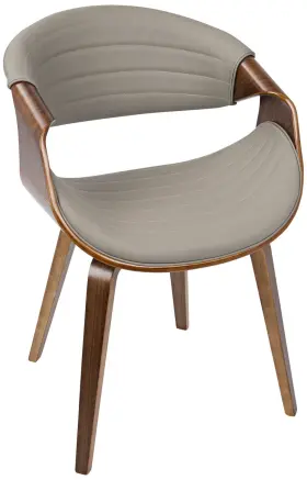 Lumisource 681144443313 Symphony Gray Faux Leather Dining Chair