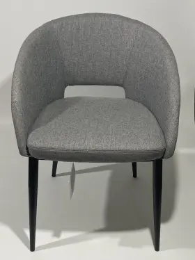 Lumisource 681144446826 Renee Chair Black Metal Legs/grey Fabric 1 Piece