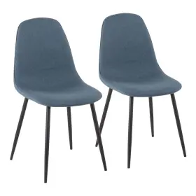 85967052 Lumisource Armless Dining Chair Pebble Set Of 2 Steel Room Black Blue