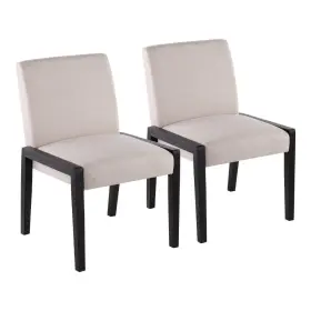 90548728 Lumisource Set Of 2 Carmen Dining Chairs Black/beige - Elegant