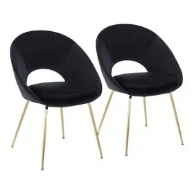 Vbk2 Lumisource Au Ch-metro Metro Chair In Gold Metal And Black Velvet Pk 2