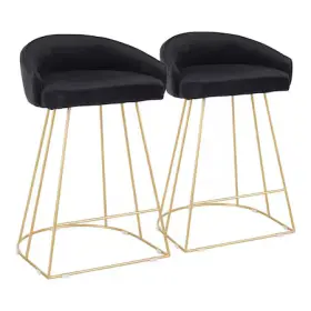 B26-cnryup Lumisource Aubk2 Canary Counter Stool In Gold With Black Velvet