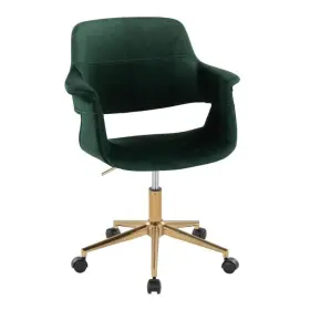 Oc-vflv1 Lumisource Augn1 Vintage Flair Velvet Adjustable Height Office Chair In Green And Gold