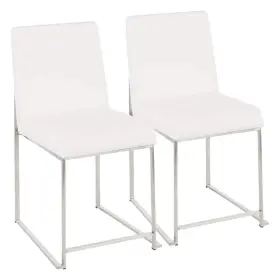 Ssvw2 Lumisource Fuji White Velvet Stainless Steel High Back Dining Chair Set Of 2