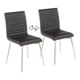 Wlbk2 Lumisource Ch-msnswv Mason Chair In Stainless Steel Walnut Wood Black